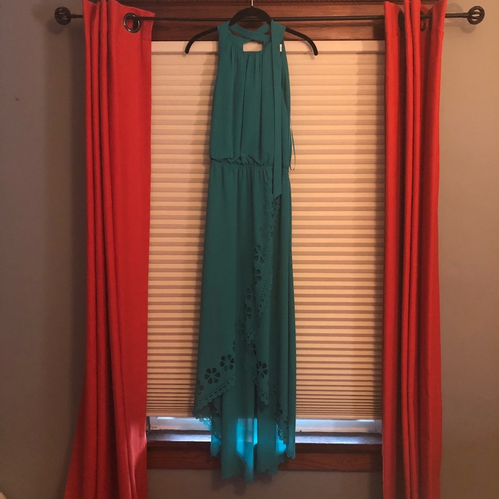 Jessica Simpson Teal Halter Dress